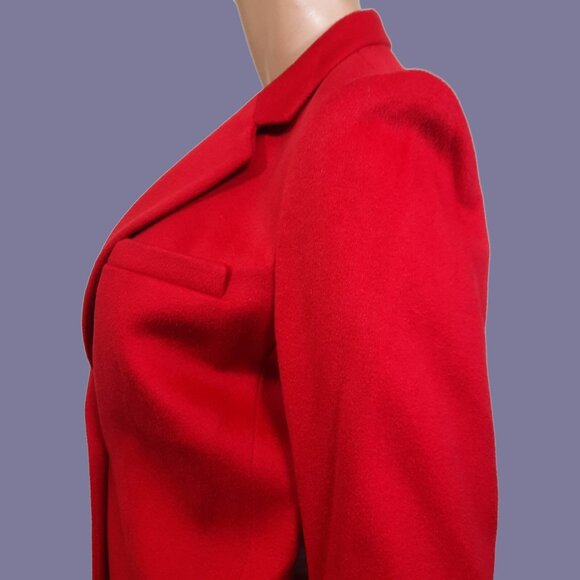 Joseph Red Wool Long Coat single Breasted Size EUR 40 US 8 Knee Length France - Picture 5 of 15